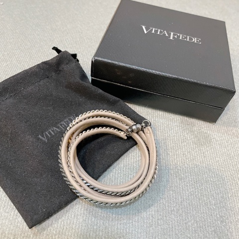 真品Vita Fede Capri五圈真皮手環奶油色