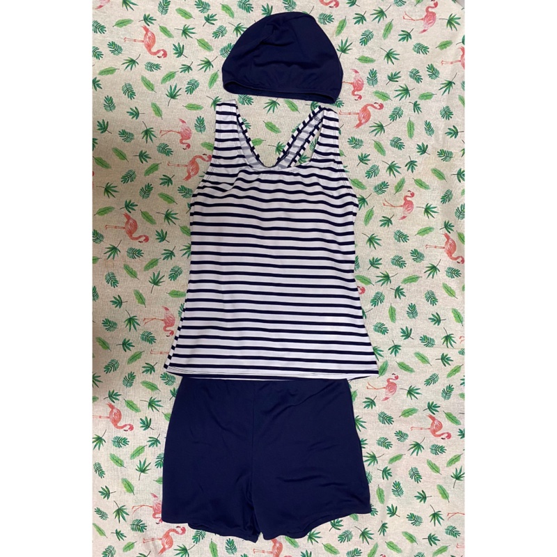 三件套泳裝 泳衣遮肚 泳褲遮腿 附贈泳帽（買就送原價680的bra）-0