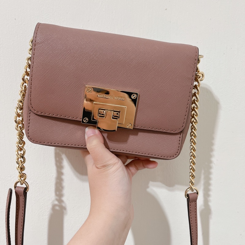 Michael kors mk 乾燥玫瑰 鏈包 鏈條包 小方包-0