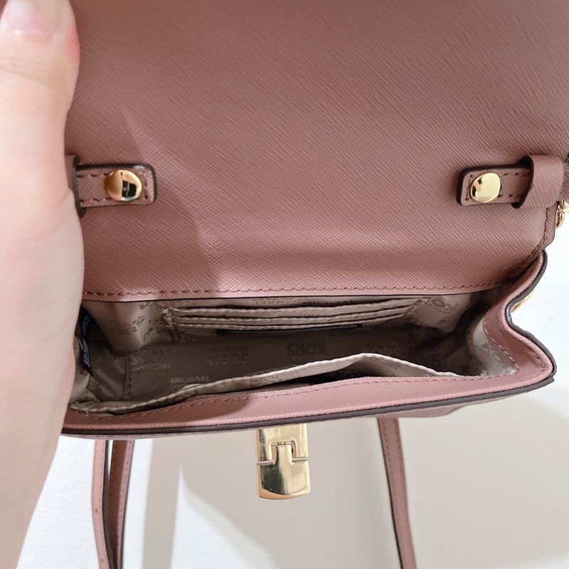 Michael kors mk 乾燥玫瑰 鏈包 鏈條包 小方包-4