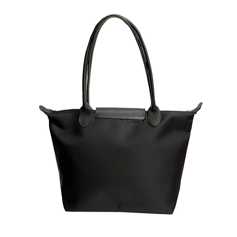 Longchamp Le Pliage黑色厚尼龍托特包(S號)-1