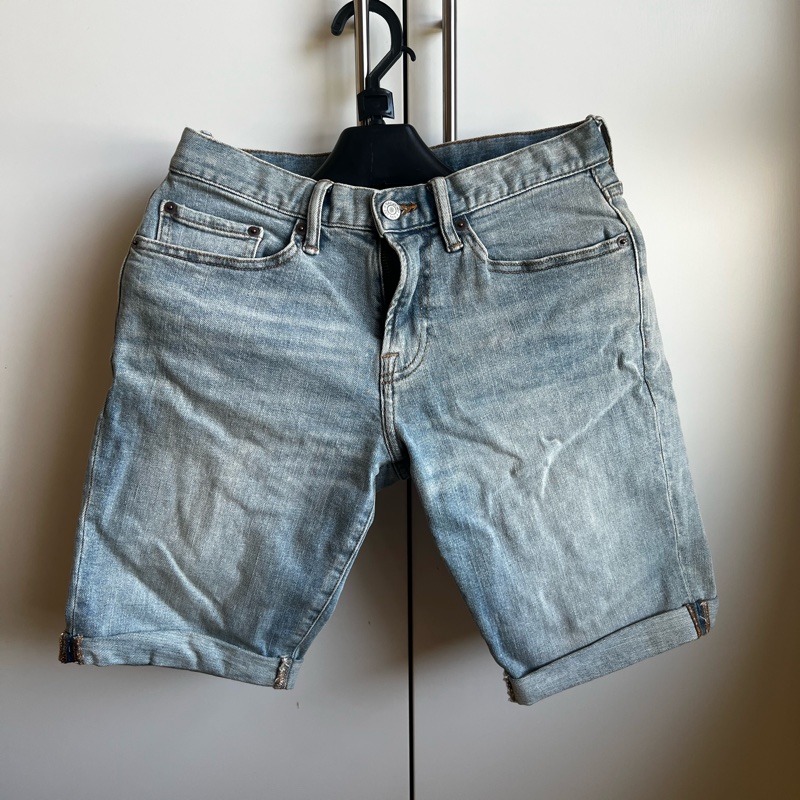 GAP 淺藍色牛仔短褲-男款-0