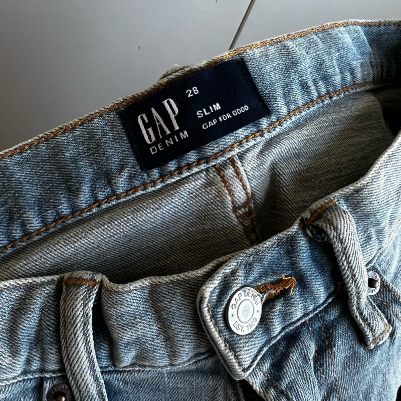 GAP 淺藍色牛仔短褲-男款-2