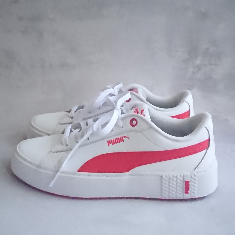 PUMA Smash Platform V2 復古紅白厚底小白鞋/休閒鞋/運動鞋-1