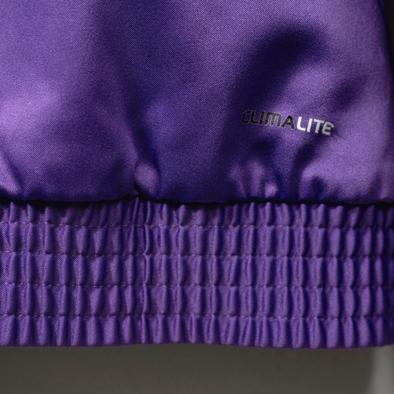 【卓文萱私服】adidas CLIMALITE 紫色緞面連帽外套-3