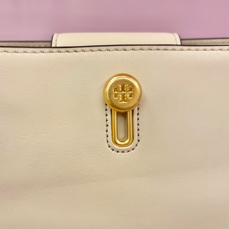 全新 Tory Burch Lily 鏈條斜背包 防刮 米白-8