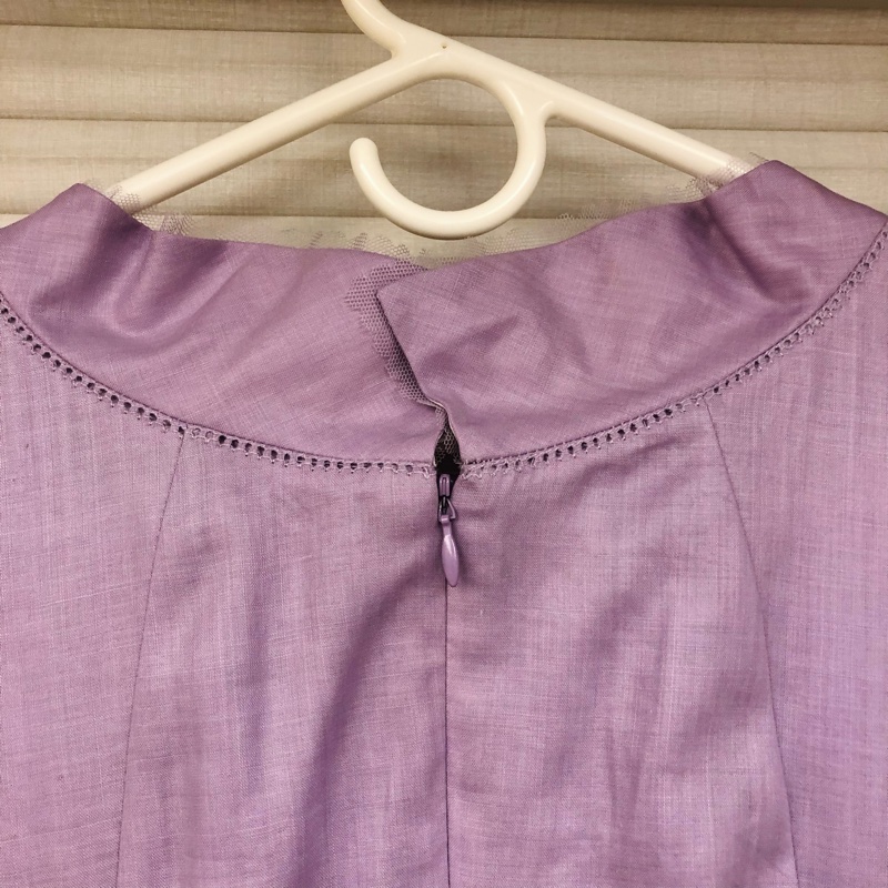 客戶已購買～夏姿 薰衣草紫 優雅氣質洋裝，尺寸38 (S-M)衣長約112cm+紅色上衣-2
