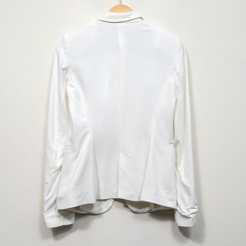 【名人私服】ZARA 白色墊肩棉麻西裝外套-4