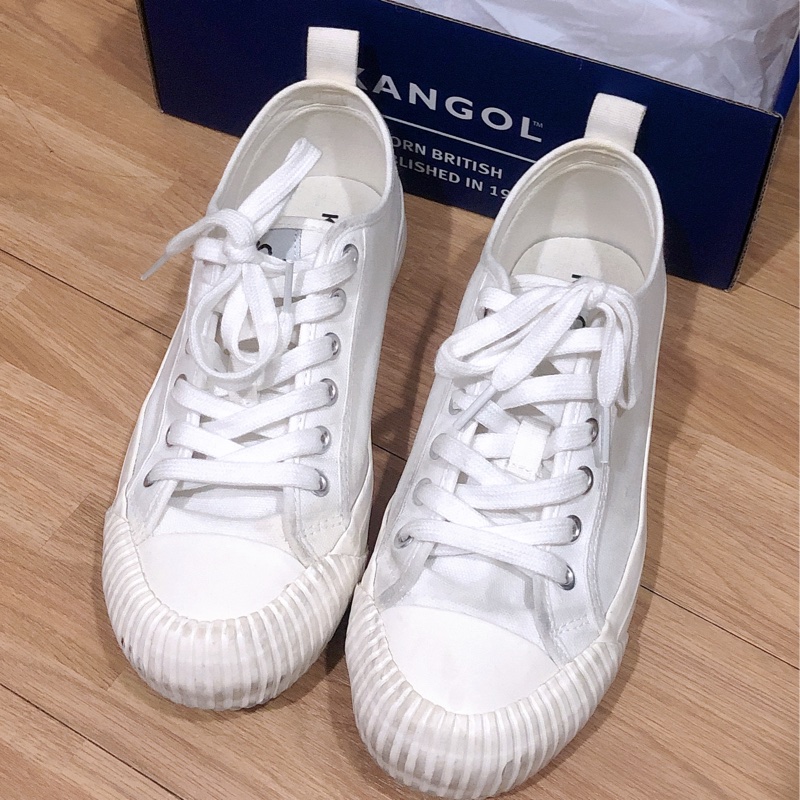 KANGOL 袋鼠 餅乾鞋 白色 帆布鞋 小白鞋 經典時搭款 時尚-0