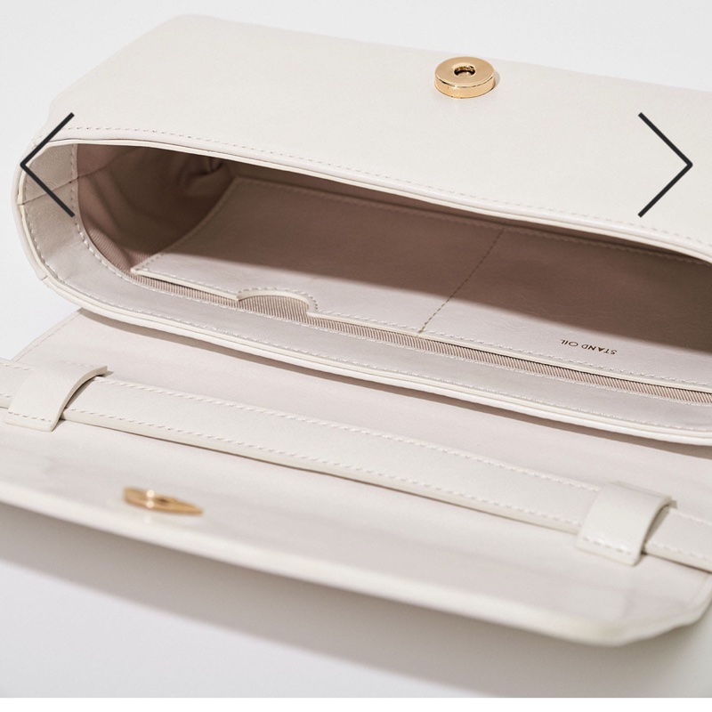 韓國 STAND OIL 奶油色腋下包-3