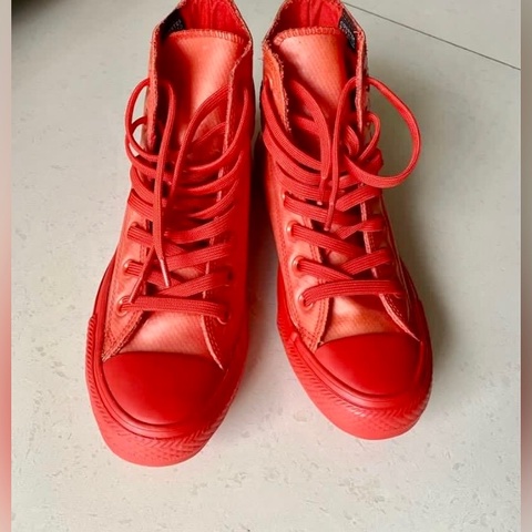 Converse Chuck Taylor All Star 防水 高筒 橘紅 帆布 休閒女鞋153802C