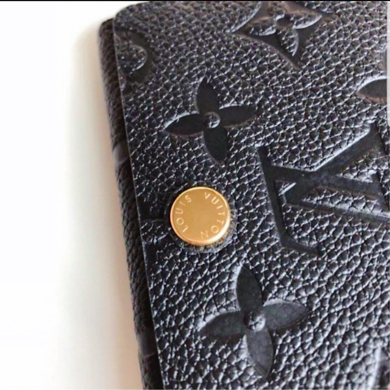 LV M58456 黑色老花皮革壓紋 信用卡名片夾-3