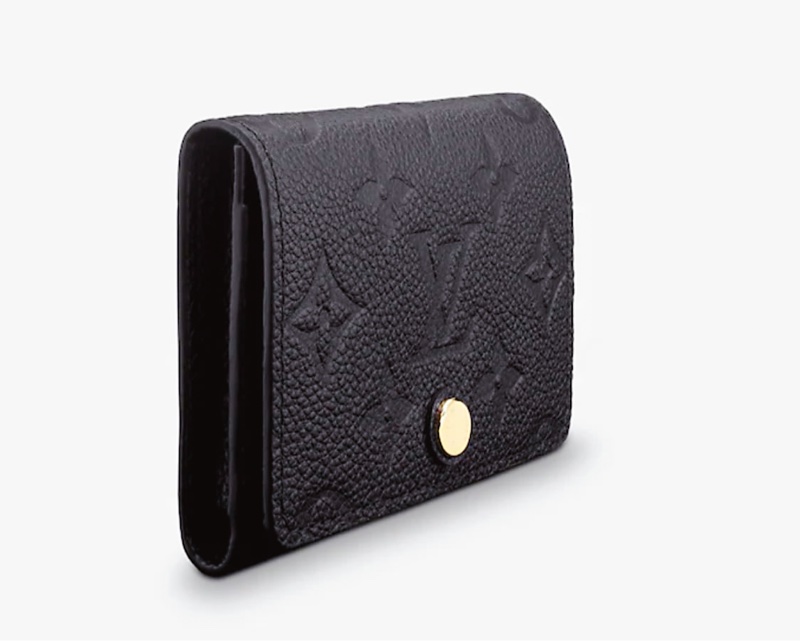 LV M58456 黑色老花皮革壓紋 信用卡名片夾-5