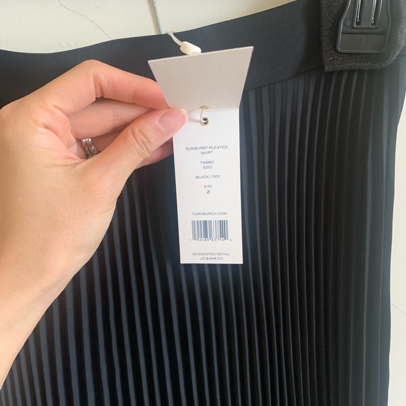 Tory Burch 黑色 百摺裙 全新-3
