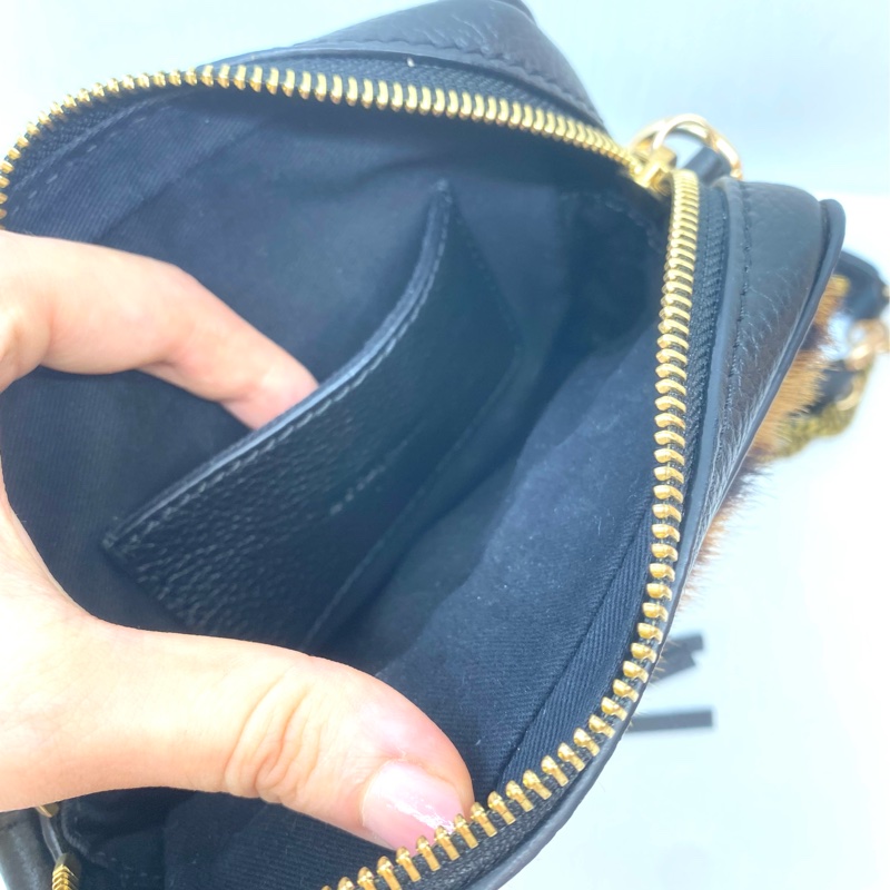 SeeByChloe 真皮豹紋皮草斜背包（全新）-4