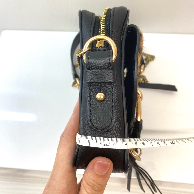 SeeByChloe 真皮豹紋皮草斜背包（全新）-6