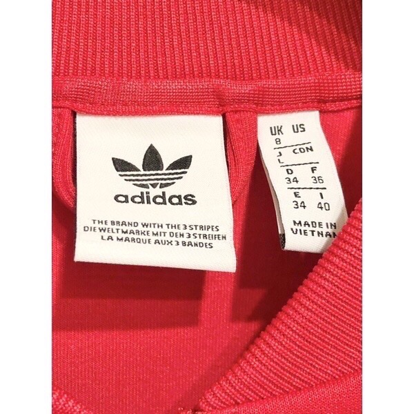 愛迪達正版adidas original 紅色圓領無領外套全新-2