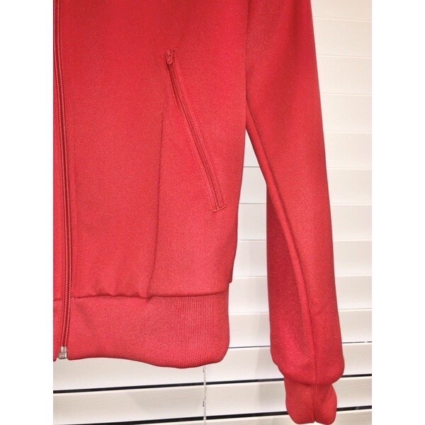 愛迪達正版adidas original 紅色圓領無領外套全新-5