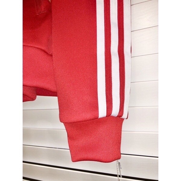 愛迪達正版adidas original 紅色圓領無領外套全新-6