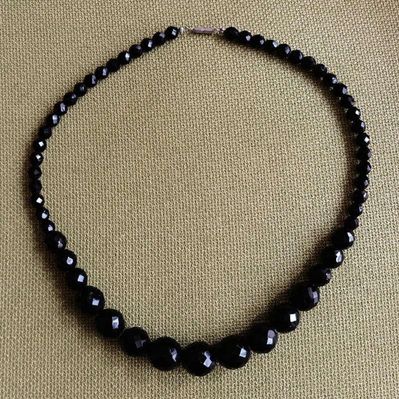 天然黑水晶項鍊-0