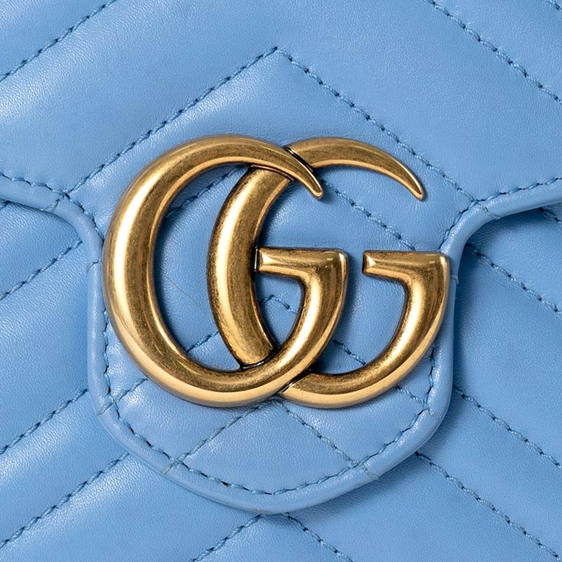 【Gucci】GG Marmont 山型紋絎縫小牛皮WOC手拿/斜背金鍊包-4