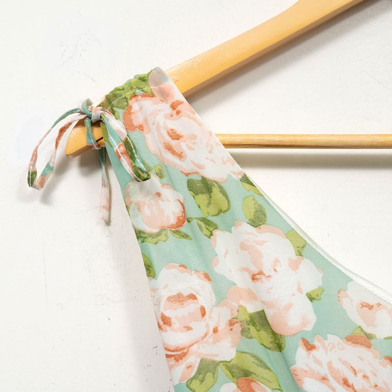 【陳縕儂私服】浪漫印花雪紡 V 領洋裝-1