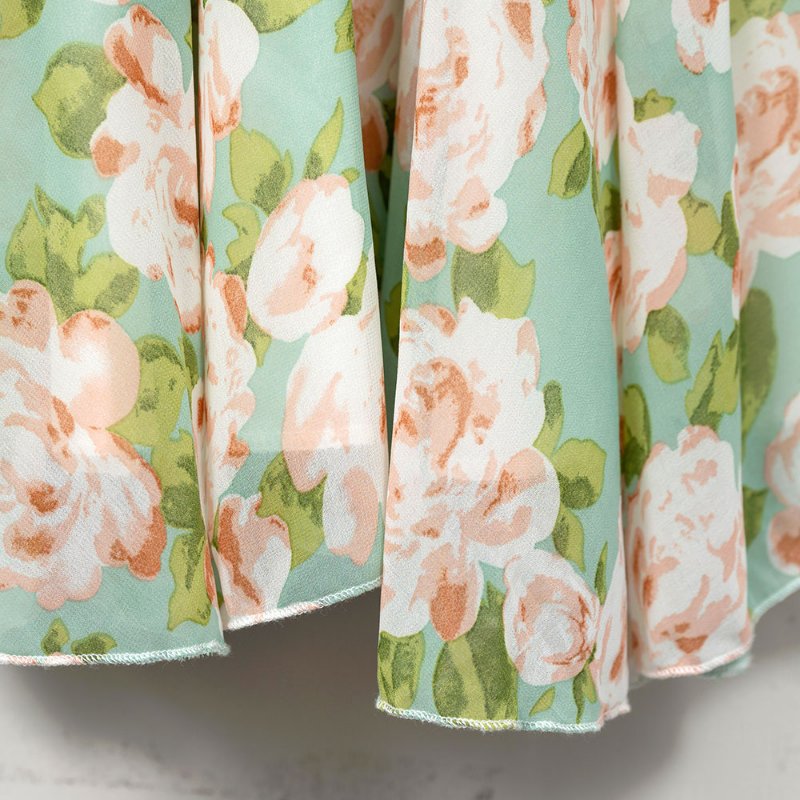 【陳縕儂私服】浪漫印花雪紡 V 領洋裝-3