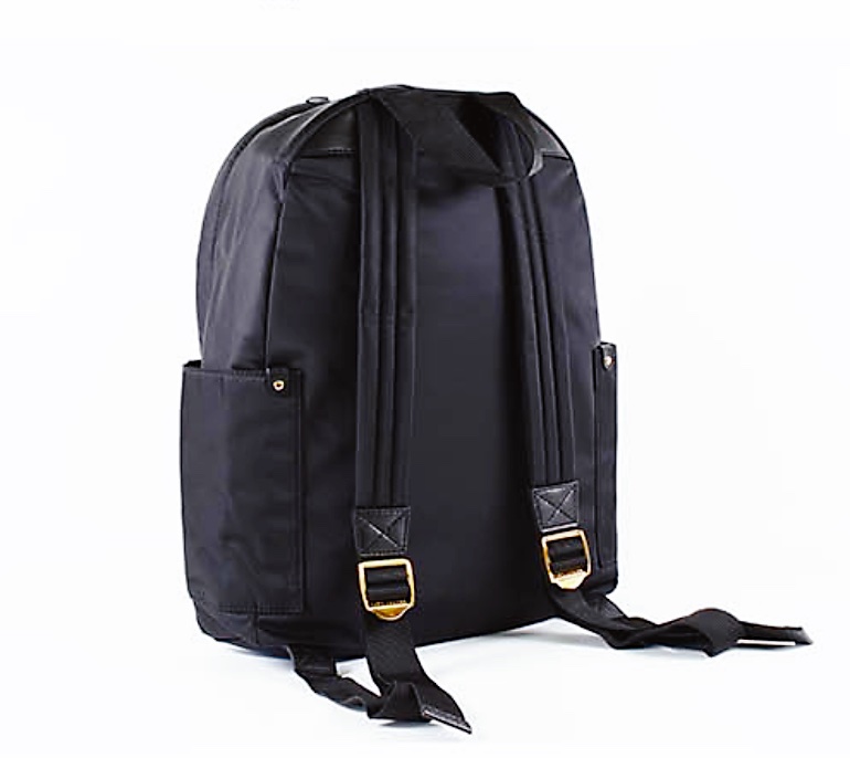 MARC JACOBS 皮革燙金LOGO尼龍雙側置物拉鍊後背包-3