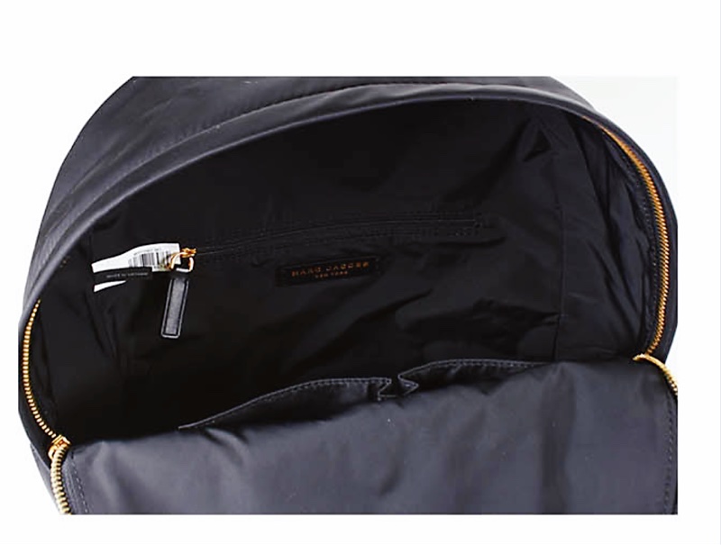 MARC JACOBS 皮革燙金LOGO尼龍雙側置物拉鍊後背包-6