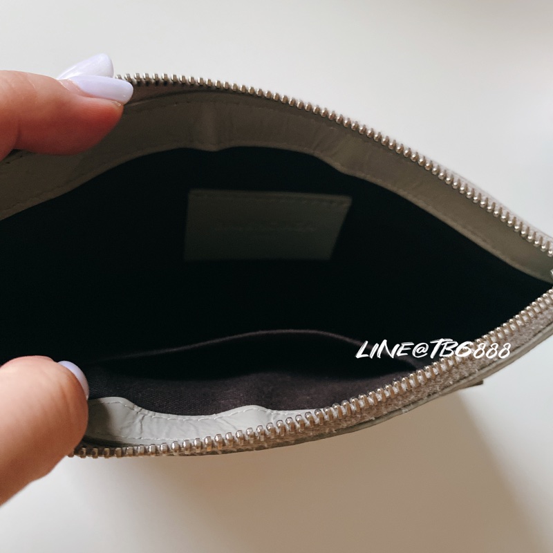 Balenciaga 巴黎世家機車包樣式小釦鑰匙零錢包 大象灰-7