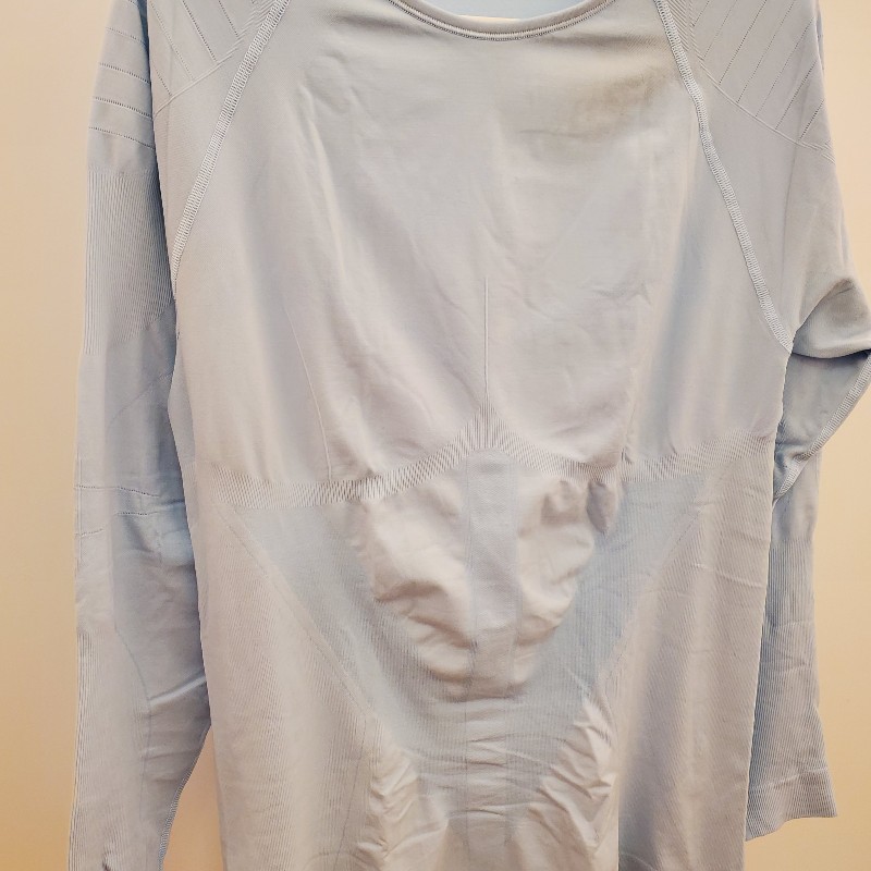 德國戶外品牌FALKE女生版裡層保暖排汗衣淺灰藍尺寸XL-1