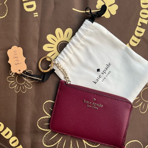 全新！保證正品！Kate spade 酒紅卡夾零錢包