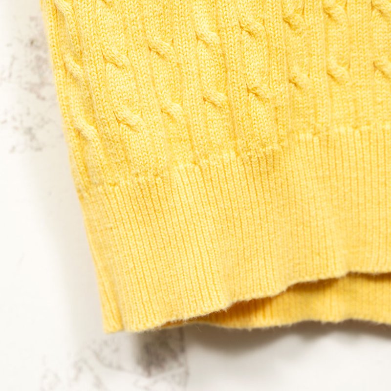 【楊千霈私服】Ralph Lauren 黃色麻花短袖針織上衣-3
