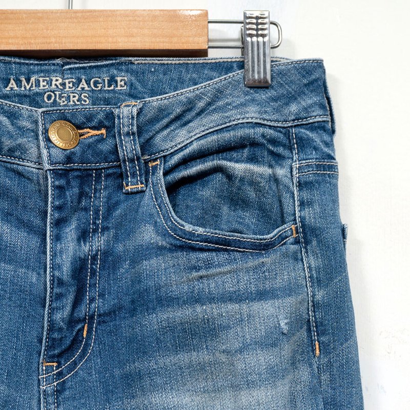 【琁琁私服】American Eagle 刷色抓破拼布牛仔褲-1