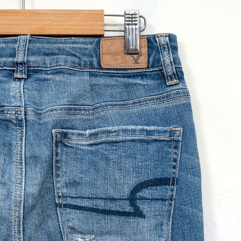 【琁琁私服】American Eagle 刷色抓破拼布牛仔褲-2