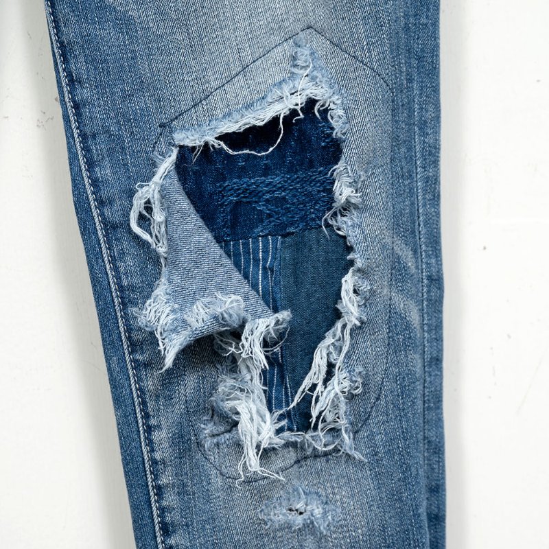 【琁琁私服】American Eagle 刷色抓破拼布牛仔褲-3