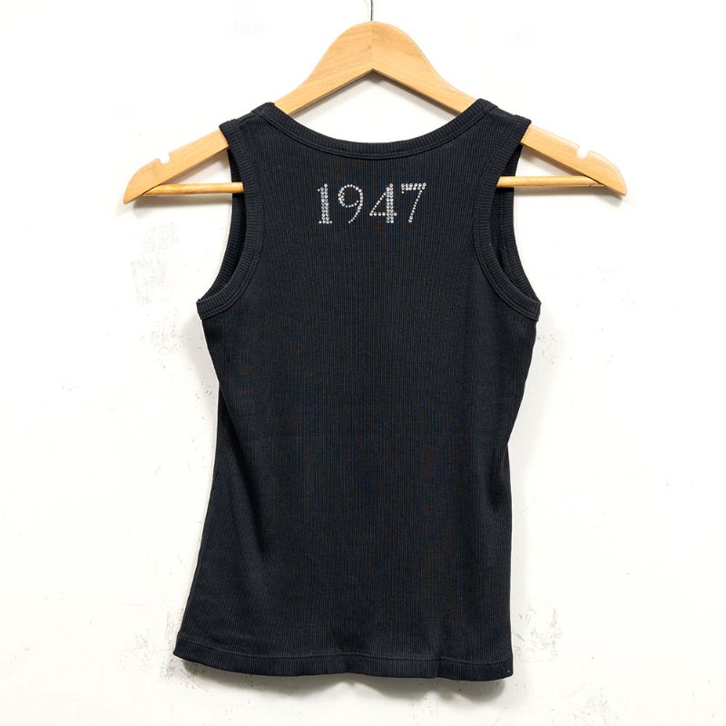 【曲艾玲私服】Dior 水鑽 Logo 黑色螺紋針織背心-3