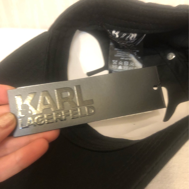 KarlLagerfeld 老佛爺 立體亮片貓耳朵黑帽 棒球帽-7