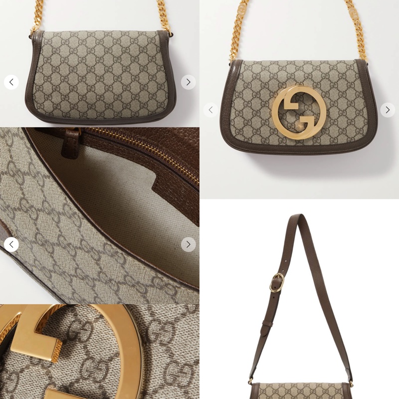 全新全配Gucci blondie 時髦復古老花款安海瑟威雙背帶腋下包斜背包-5