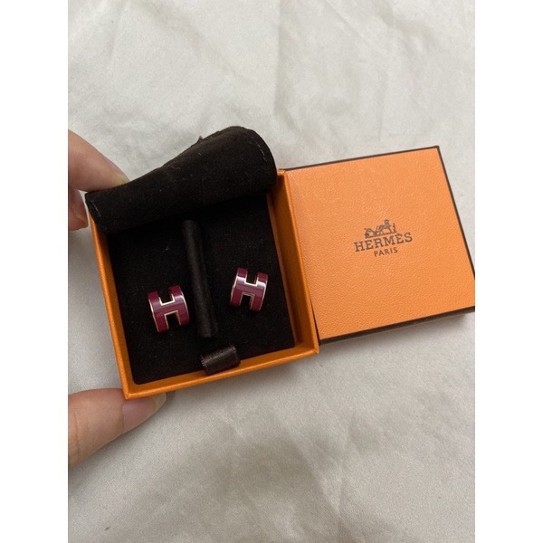 全新正品Hermes紅色耳環-0