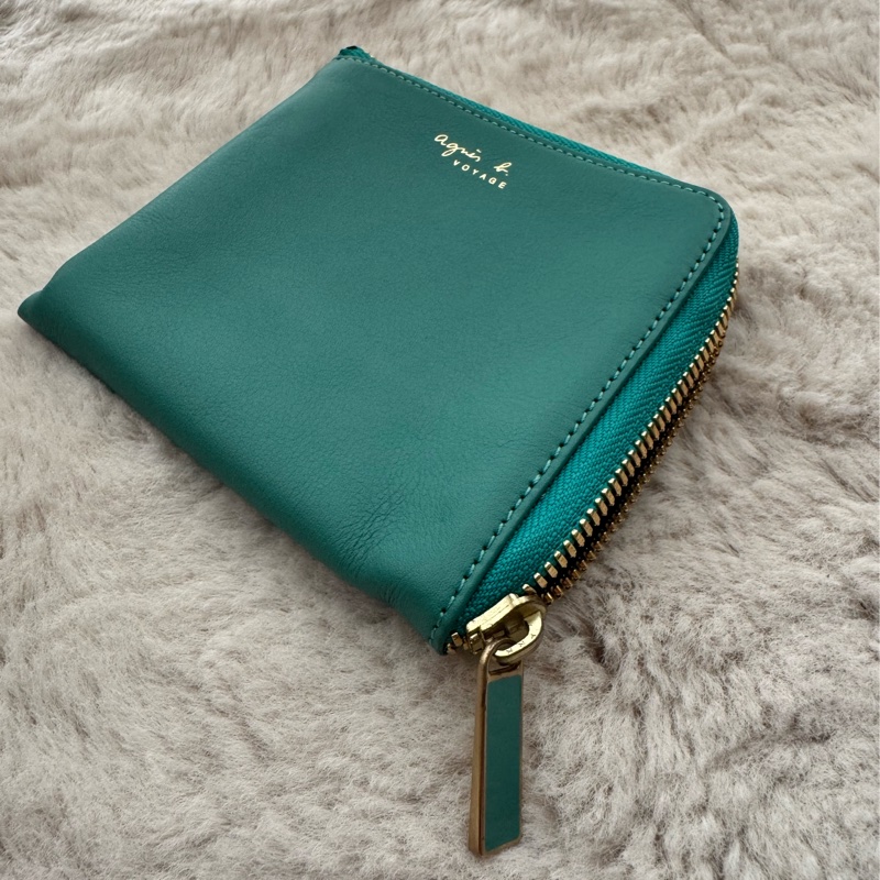 🏷️ Agnes B Voyage  湖水綠卡夾拉鍊錢包-3