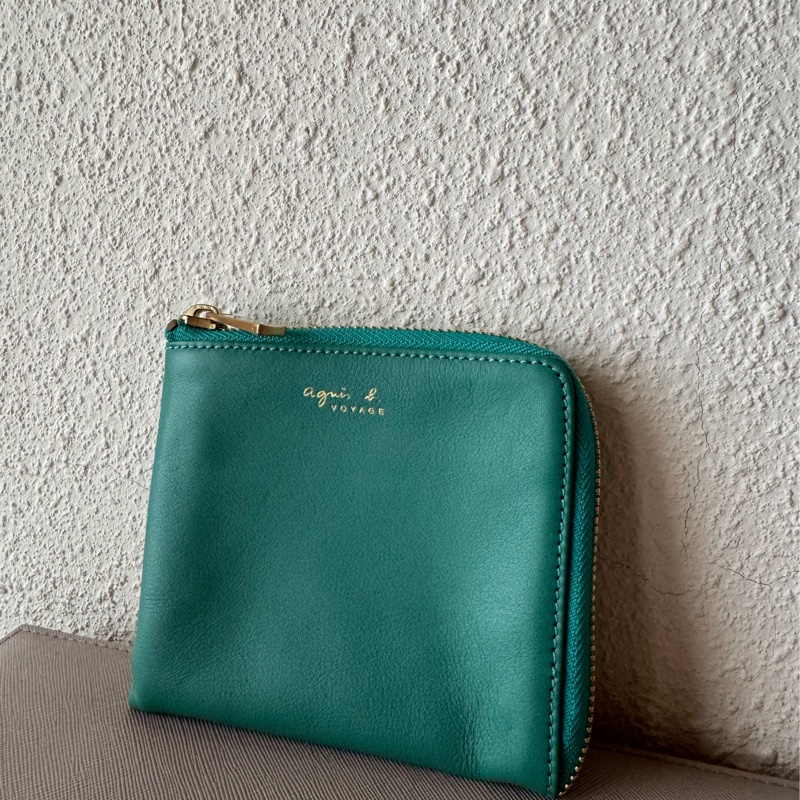 🏷️ Agnes B Voyage  湖水綠卡夾拉鍊錢包-4