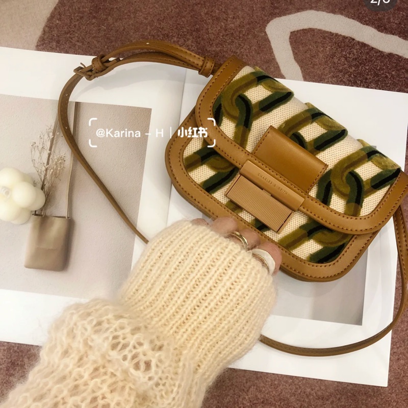 小Ck棕色老花包包 小紅書款-0