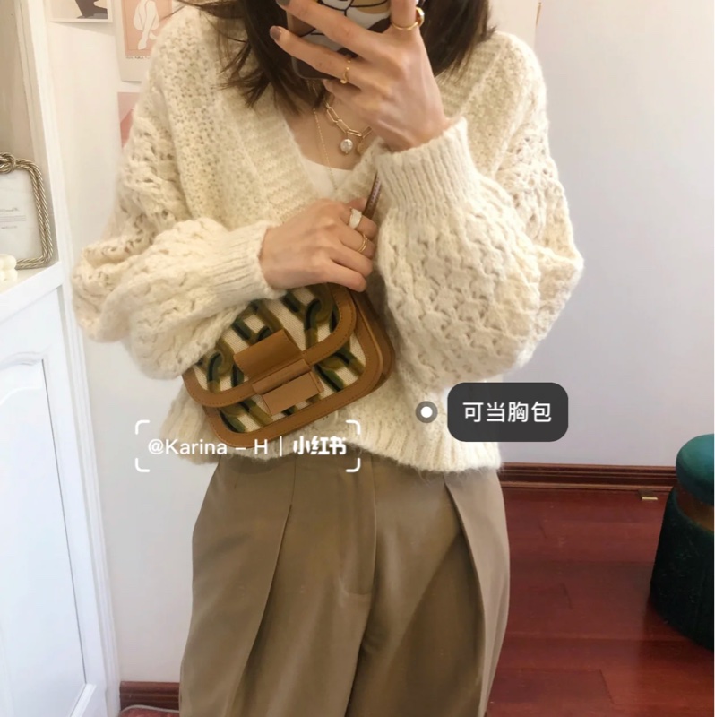 小Ck棕色老花包包 小紅書款-1