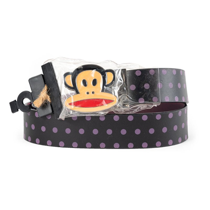 【曲艾玲私服】Paul Frank 紫色點點金屬 LOGO 皮帶-0