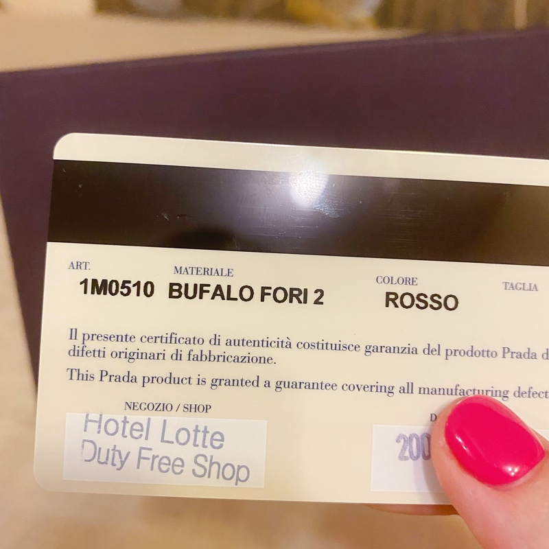 PRADA 紅三角鐵牌 小牛皮三折中夾 橘紅色 9成新-4