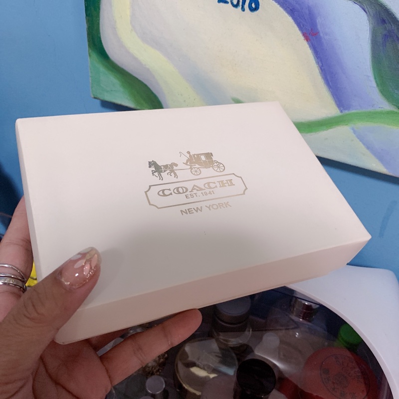COACH 經典圓標 logo滿版織布小手拿 正品-3