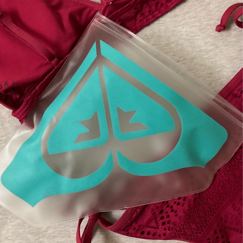 二手｜ROXY 桃紅色 蕾絲 比基尼 S-5