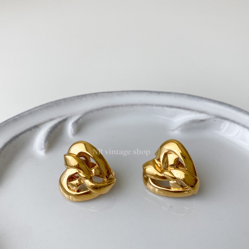 NINA RICCI 愛心緞帶耳夾-0