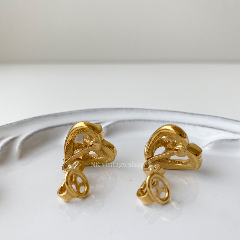 NINA RICCI 愛心緞帶耳夾-3